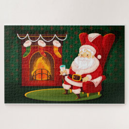 Puzzle Santa Rocking junto a la chimenea