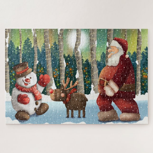 Puzzle Santa Rudolph y Snowman (Horizontal)