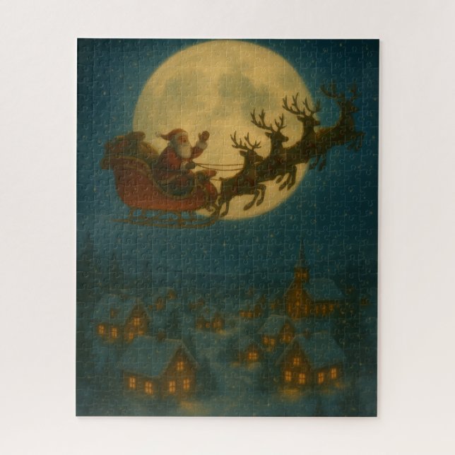 Puzzle Santa’s Sleigh Flight – Moonlit Christmas Eve  (Vertical)