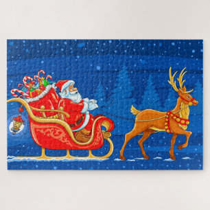 Puzzle Santa, Sled y Reindeer