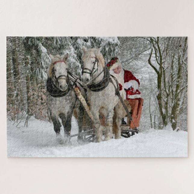 Puzzle Santa y los caballos (Horizontal)