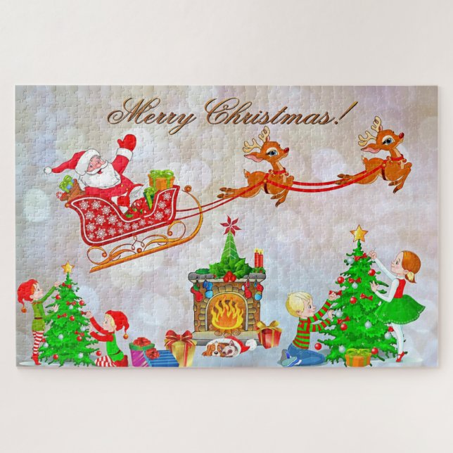 Puzzle Santa y los renos (Horizontal)