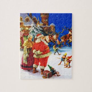 Puzzle Santa y señora Claus en la Nochebuena de Polo