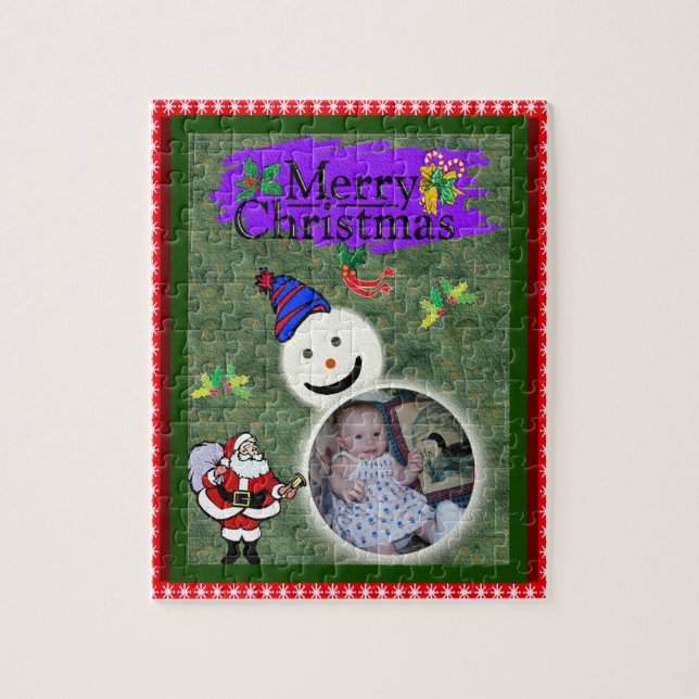 Puzzle Santa y Snowman añaden sus fotos navideñas (Vertical)