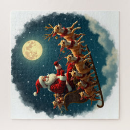 Puzzle Santa Y Su Sleigh Expulsado Por La Tripulación De 