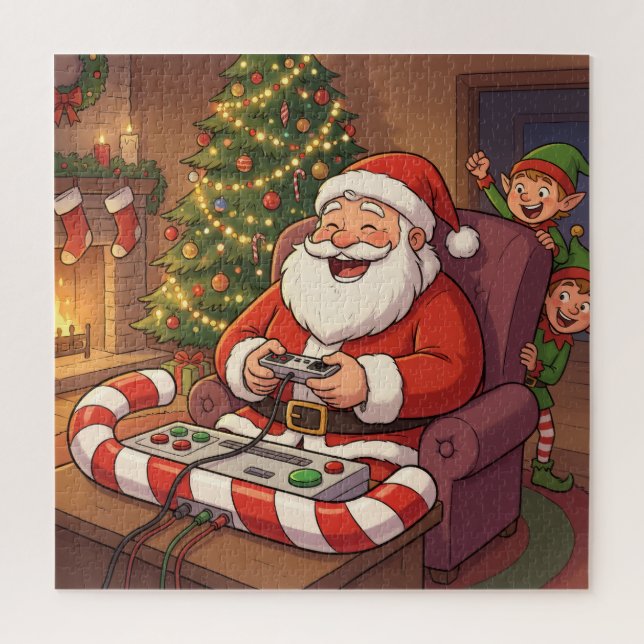 Puzzle Santa's Christmas Game Break (Vertical)
