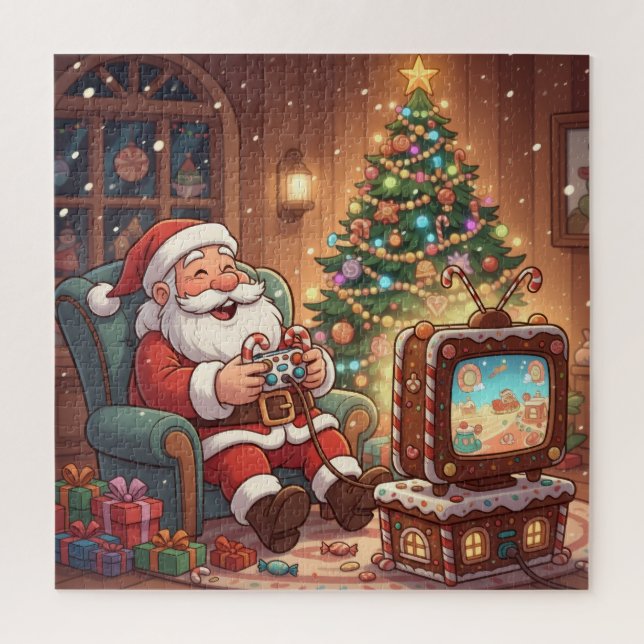 Puzzle Santa's Christmas Game Break (Vertical)
