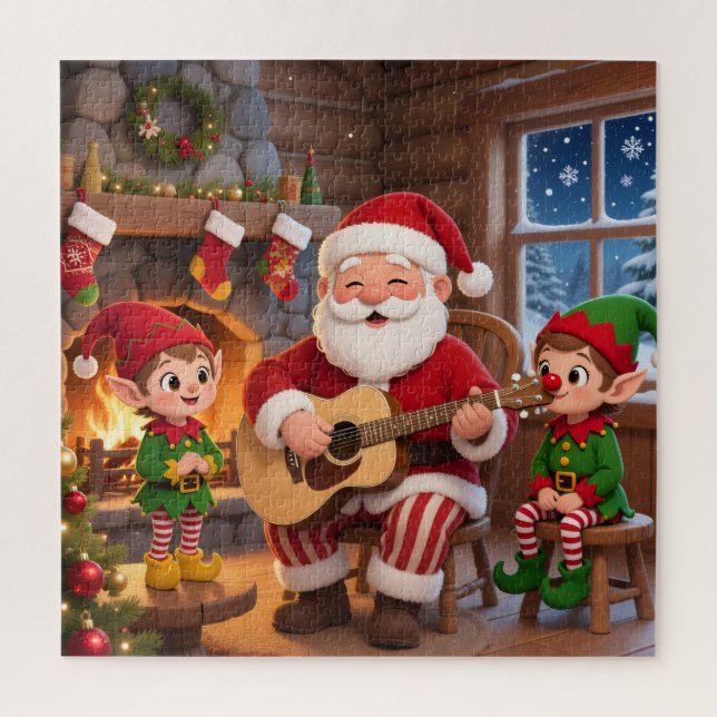 Puzzle Santa's Fireside Serenade Christmas (Vertical)