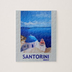 Puzzle Santorini azul, Grecia - visión desde Oia