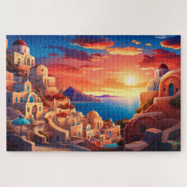 Puzzle 🌅 Santorini Sunset Serenity