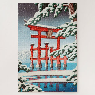 Puzzle Santuario Miyajima en Nieve, Hasui Kawase