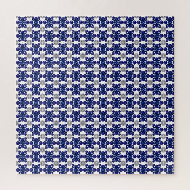 Puzzle Sapphire Diamond Gemstone Art Blue (Vertical)