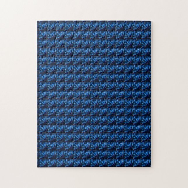 Puzzle Sapphire Gemstone Art, Azul (Vertical)