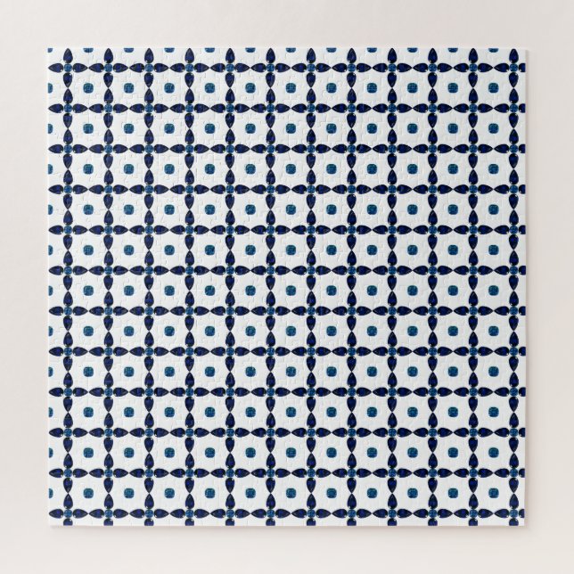 Puzzle Sapphire Gemstone Art, Azul (Vertical)