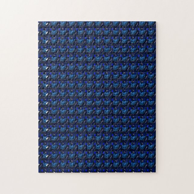 Puzzle Sapphire Gemstone Art, Azul (Vertical)
