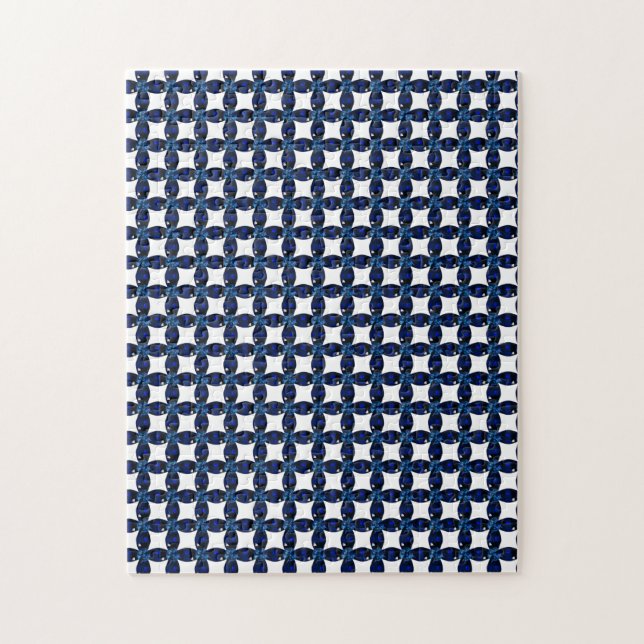 Puzzle Sapphire Gemstone Art, Azul (Vertical)