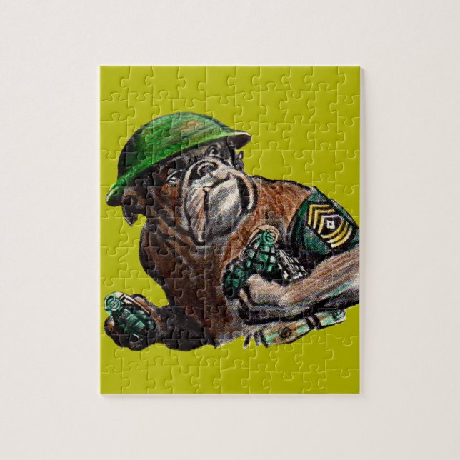 Puzzle Sargento Rover del soldado de perro del bulldog de (Vertical)