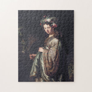 Puzzle Saskia van Uylenburgh as Flora, Rembrandt, 1634
