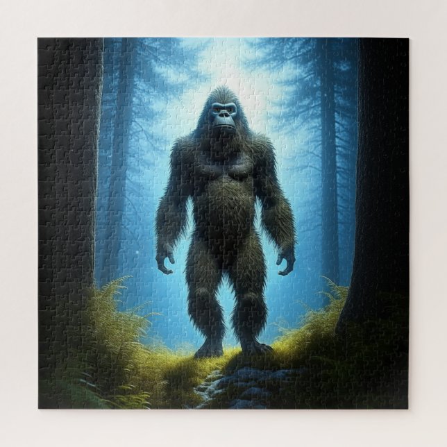 Puzzle Sasquatch de pie grande en los bosques (Vertical)