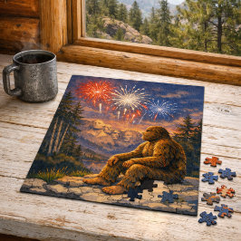 Puzzle Sasquatch en la noche de fuegos artificiales de Mo