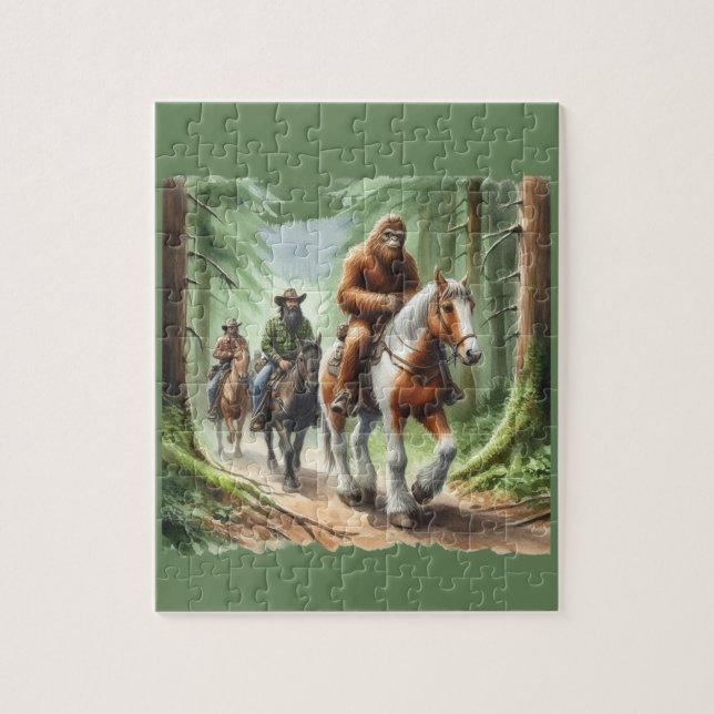 Puzzle Sasquatch en una excursión grupal a caballo (Vertical)