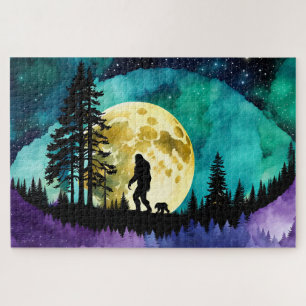 Puzzle Sasquatch y Oso en la montaña