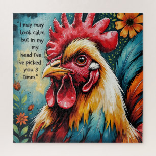 Puzzle Sassy Rooster Thoughts