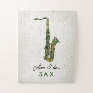 Puzzle Saxofón - Música de Mármol Verde