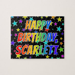 Puzzle "SCARLETT" Nombre, Divertido "FELIZ CUMPLEAÑOS"