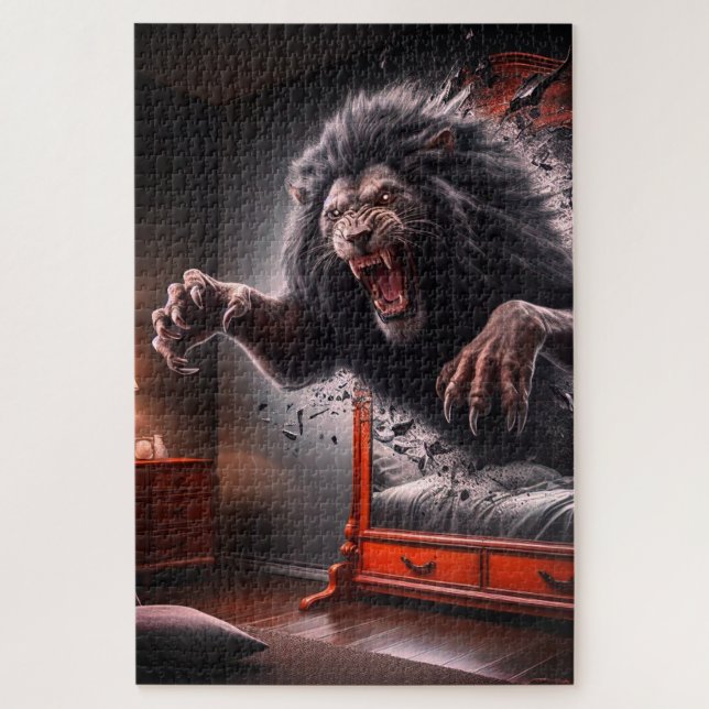 Puzzle Scary Lion (Vertical)