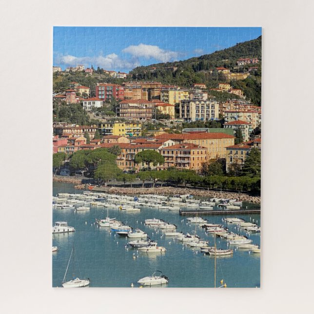 Puzzle Scene Coast Town, Lerici, Liguria, Italia Jigsaw P (Vertical)