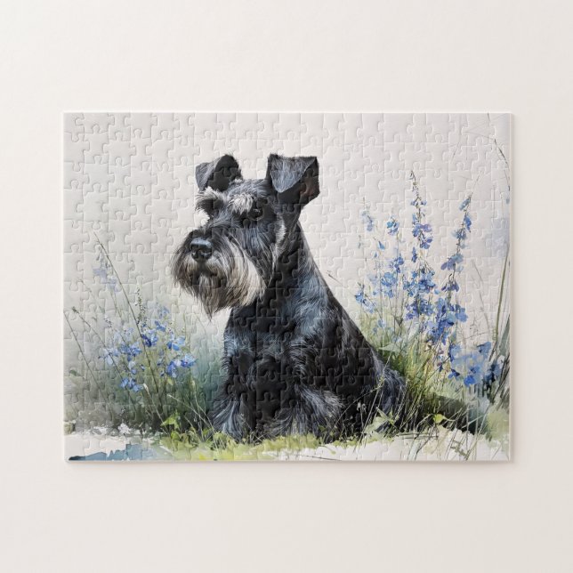 Puzzle Schnauzer acuarela (Horizontal)