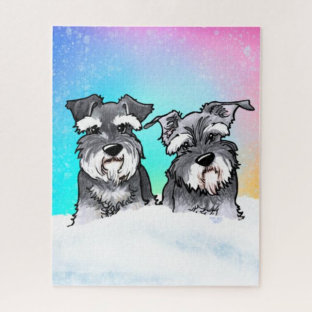 Puzzle Schnauzer de invierno (Vertical)