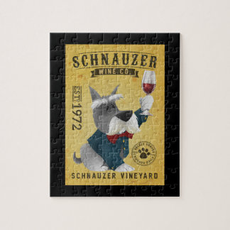 Puzzle Schnauzer Dog Wine Funny Schnauzer Dog Lover