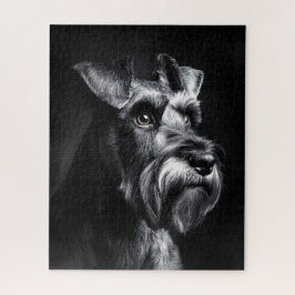 Puzzle Schnauzer Monochrome Portrait