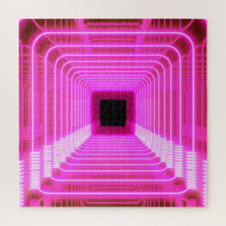 Puzzle Sci-Fi Retro 3D: Ilustracion De Arte Pop