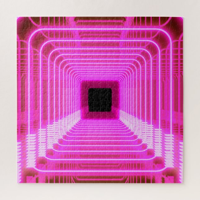 Puzzle Sci-Fi Retro 3D: Ilustracion De Arte Pop (Vertical)