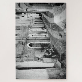 Puzzle Scooter en una calle de Italia en blanco y negro