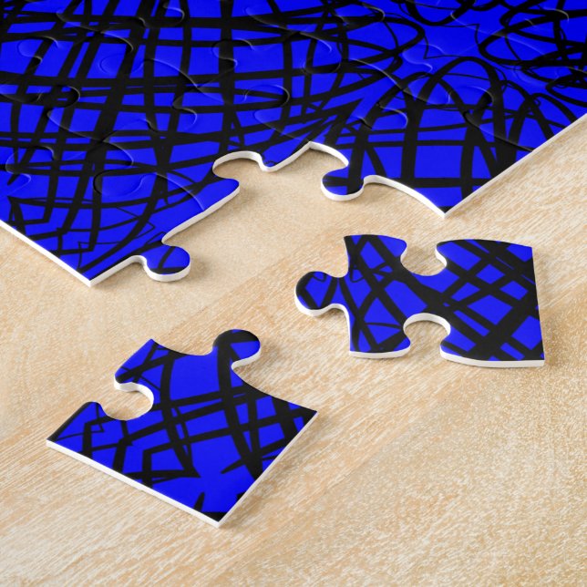 Puzzle Scribe simple | Tejido Espejo | Azul | (Lado)