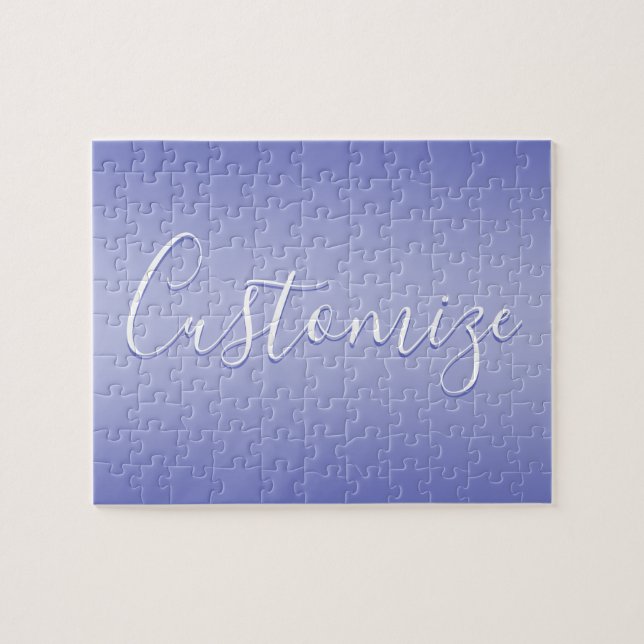 Puzzle Script Cursivo Editable | Blanco y Violeta Púrpura (Horizontal)