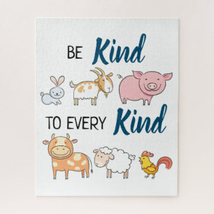 Puzzle Sé amable con todos los lindos animales personaliz