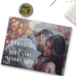 Puzzle ¿Se Casará Con Mi Propuesta Personalizada Foto<br><div class="desc">Este diseño fue creado a través del arte digital. Se puede personalizar haciendo clic en el botón personalizar y cambiando el color, agregando un nombre, iniciales o tus palabras favoritas. Contáctame en colorflowcreations@gmail.com si quieres tener este diseño en otro producto. Compra mi pintura de acrílico abstracta original a la venta...</div>