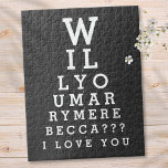 Puzzle ¿Se Casará Conmigo Con Un Personalizado Óptico?<br><div class="desc">Personaliza tu propuesta de matrimonio con este regalo divertido,  único y memorable. Diseñado por Thisisnotme©</div>