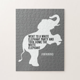 Puzzle Se llevó a casa elefante blanco gracioso