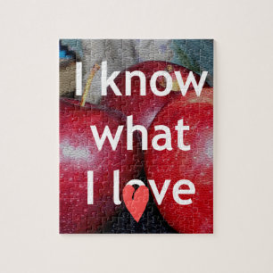 Puzzle "Sé que amo" – Diseño con tema de manzana