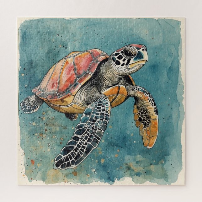 Puzzle Sea Turtle (Vertical)