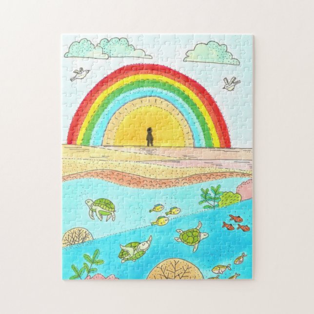 Puzzle Sea Turtle Beach Adventure Happy Place Personal (Vertical)