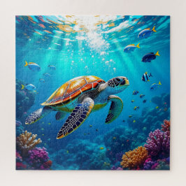 Puzzle Sea Turtle Vibrant Colorful Underwater Scene