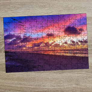 Puzzle Seagulls Flying Pink Sky Beaufort SC Beach