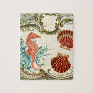 Puzzle Seahorse moderno francés parisiense del seashell